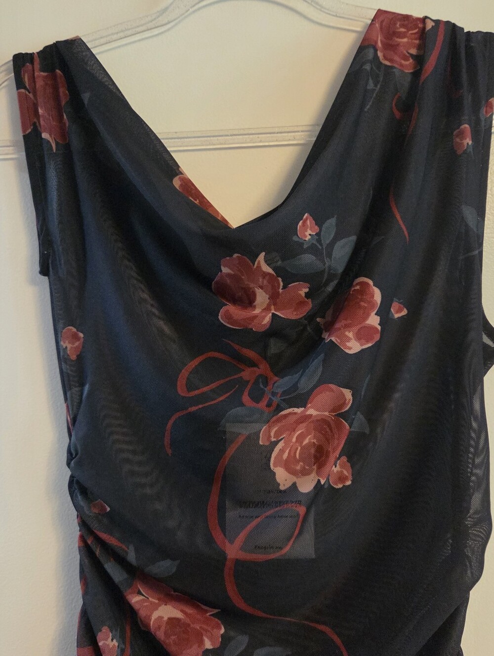 REFORMATION NWT Adrielle Black Floral Dress Large - Picture 6 of 8